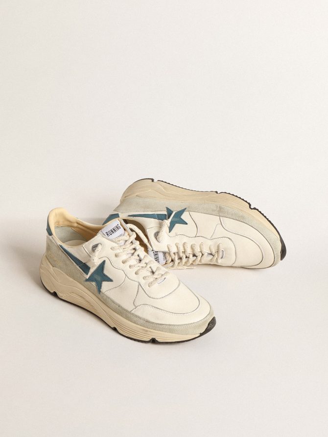 Running Sole in nappa with blue leather star and suede insert - Image 2