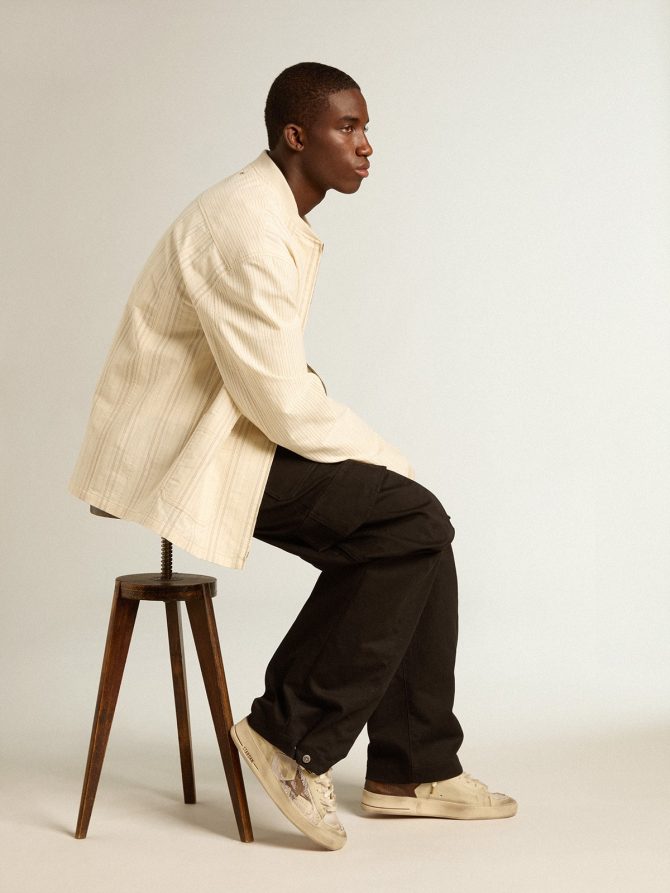Stardan in nubuck and mesh with brown lizard-print leather star - Image 3
