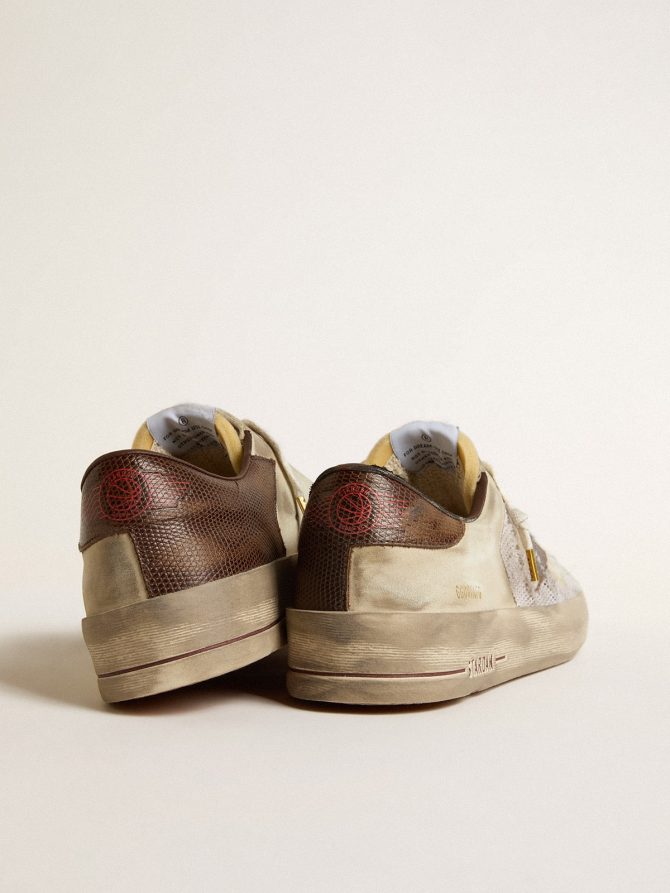 Stardan in nubuck and mesh with brown lizard-print leather star - Image 5