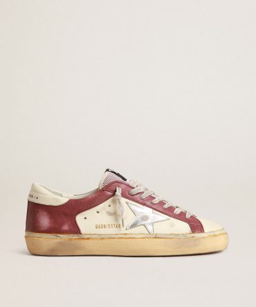 Men’s Super-Star in nappa leather with burgundy inserts and silver star
