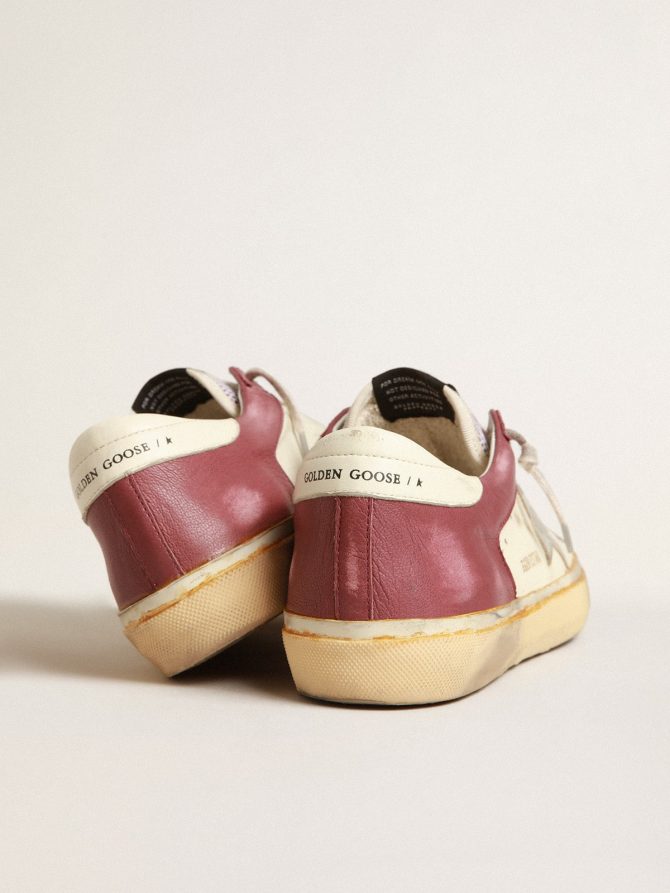Men’s Super-Star in nappa leather with burgundy inserts and silver star - Image 4