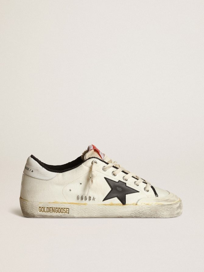 Men’s Super-Star LTD in beige canvas with black star