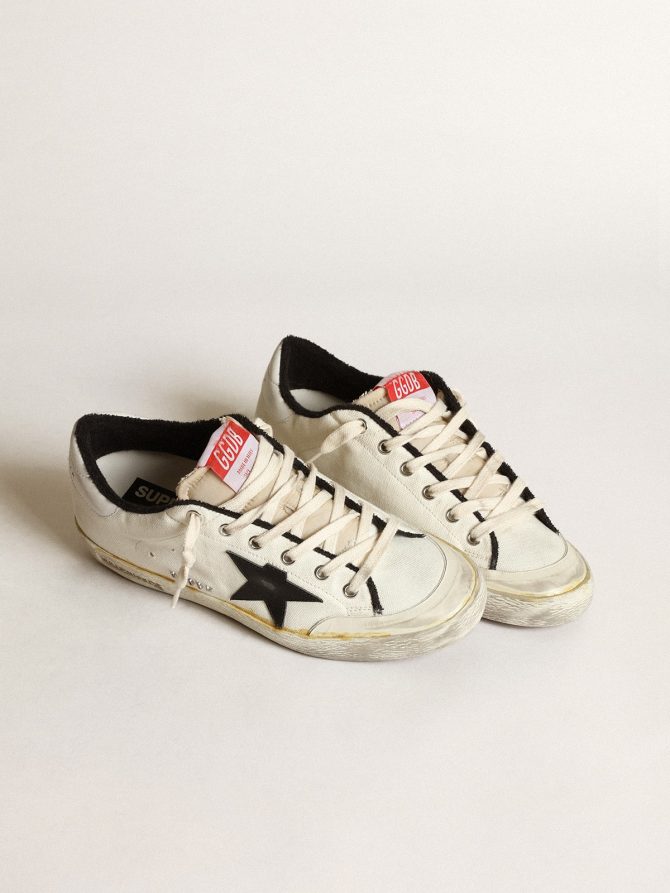 Men’s Super-Star LTD in beige canvas with black star - Image 2