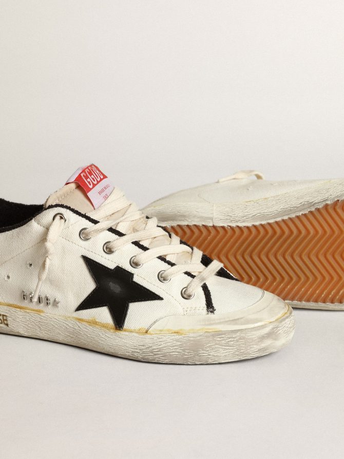 Men’s Super-Star LTD in beige canvas with black star - Image 3