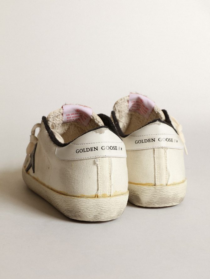 Men’s Super-Star LTD in beige canvas with black star - Image 4