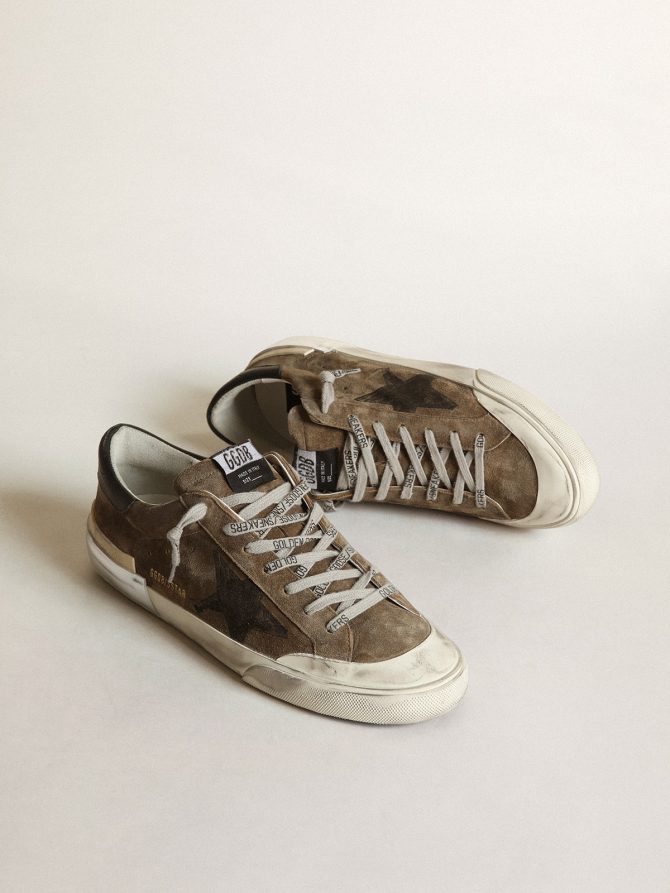 Super-Star LTD in military-green suede with screen-printed star - Image 2