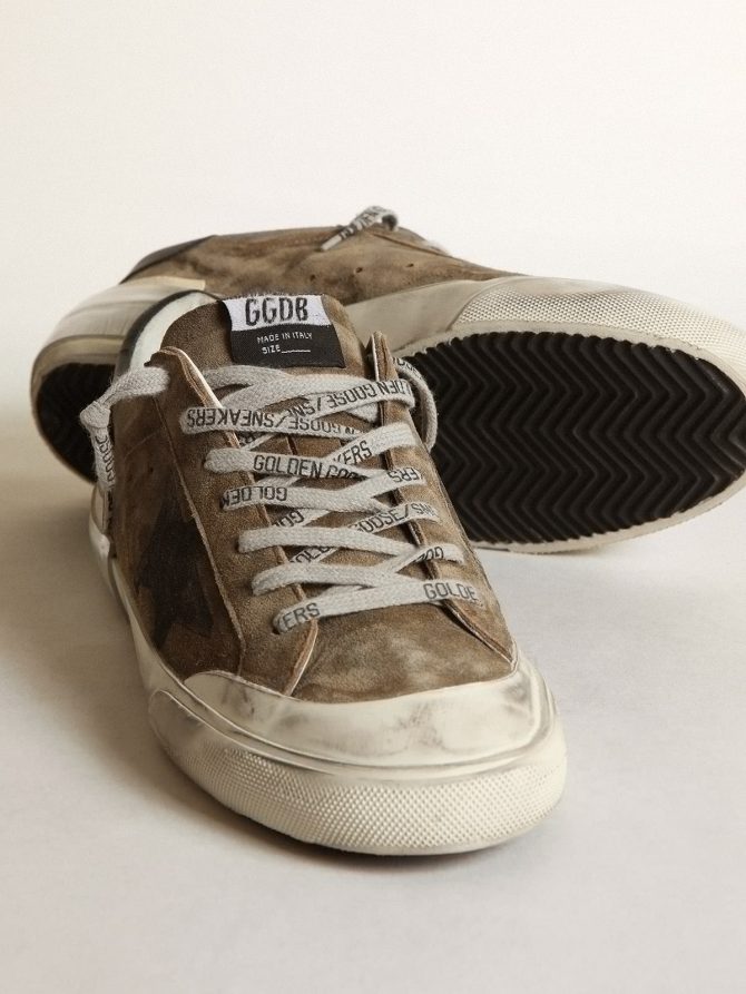 Super-Star LTD in military-green suede with screen-printed star - Image 3