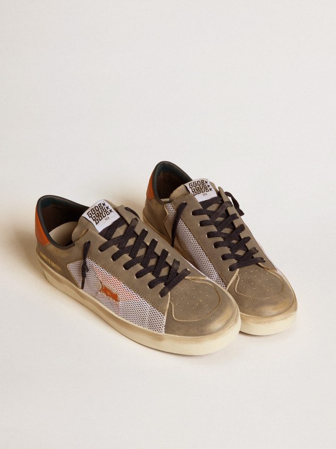 Stardan LTD in gray leather and mesh with leather star and heel tab - Image 2