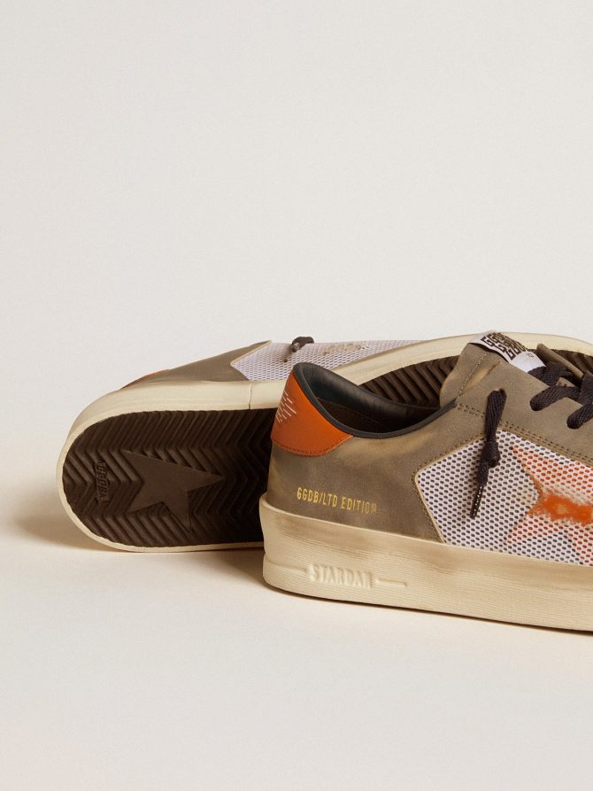 Stardan LTD in gray leather and mesh with leather star and heel tab - Image 3