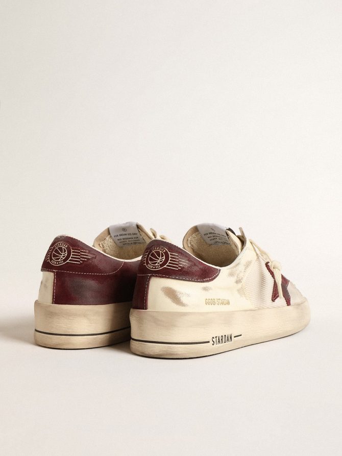 Stardan in nappa and mesh with wine-red suede star and heel tab - Image 5
