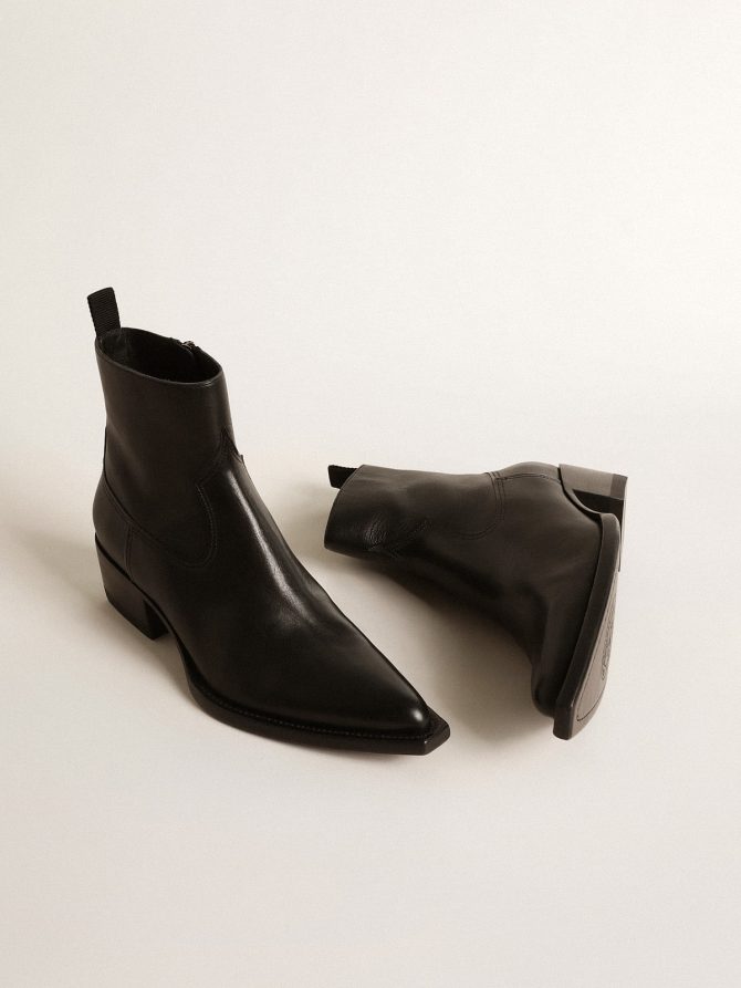 Men’s low Debbie boots in black leather - Image 2