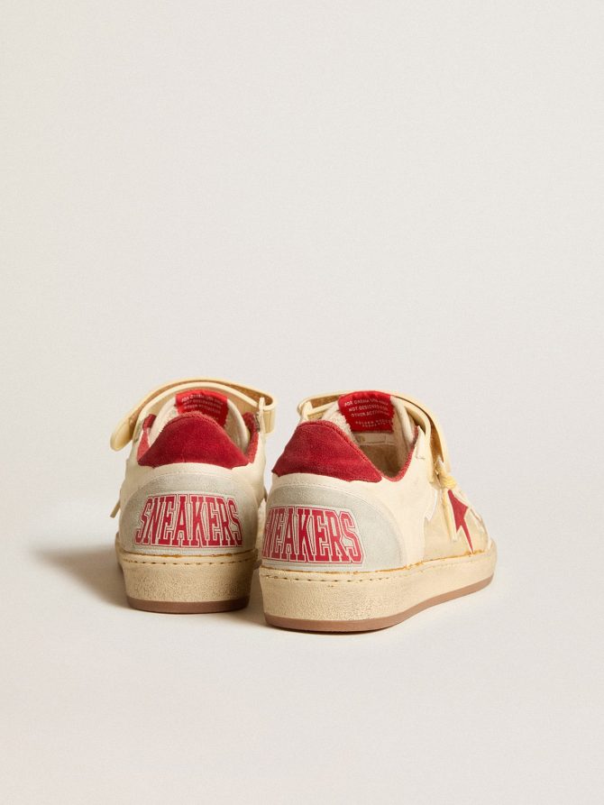 Men’s Ball Star LAB in nappa and PVC with red suede star and heel tab - Image 4