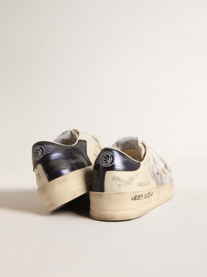 Stardan in white leather and mesh with white leather star - Image 5