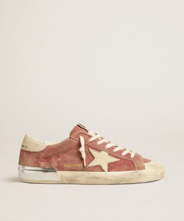 Super-Star in red leather with cream nubuck star and heel tab