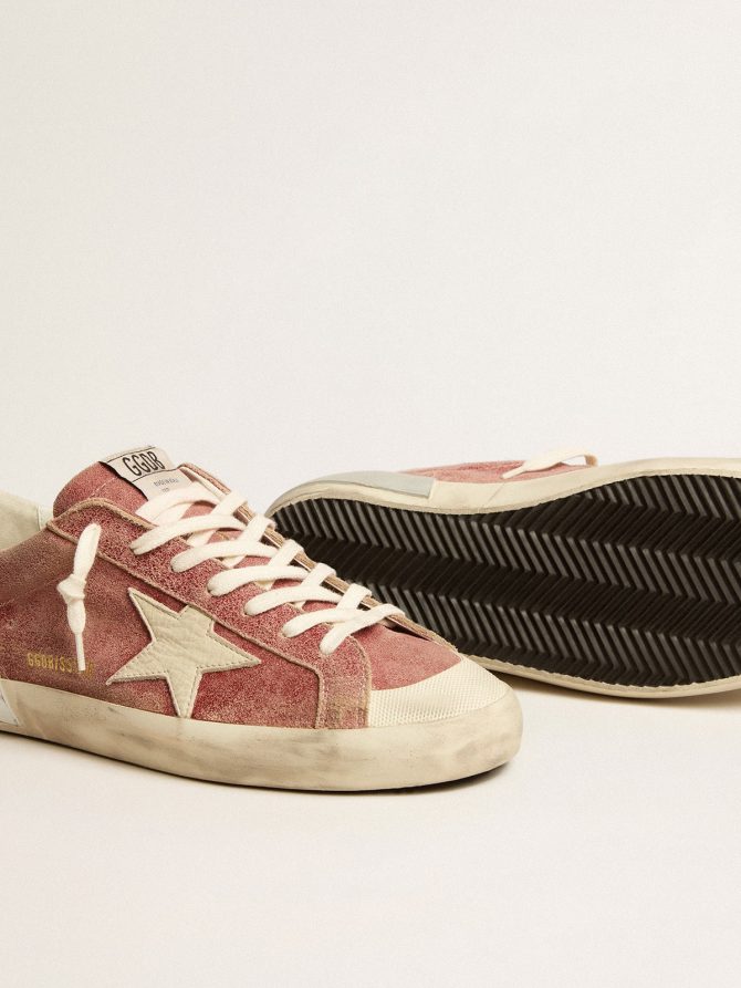 Super-Star in red leather with cream nubuck star and heel tab - Image 4