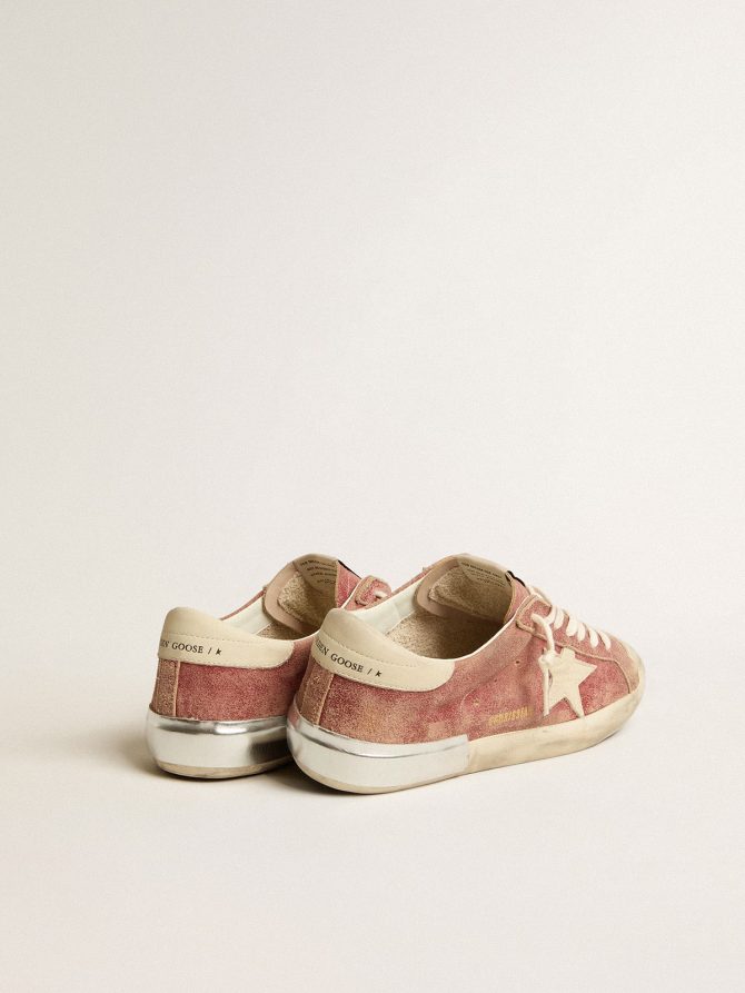 Super-Star in red leather with cream nubuck star and heel tab - Image 5