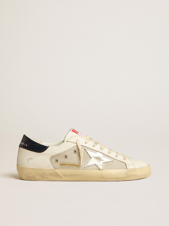 Men’s Super-Star LTD in mesh and leather with silver star and blue heel tab