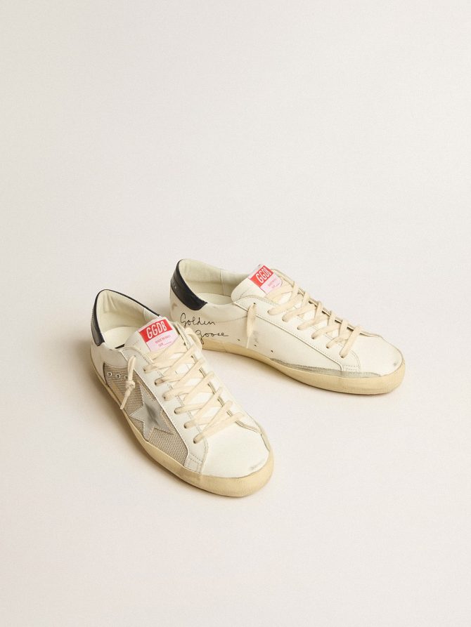 Men’s Super-Star LTD in mesh and leather with silver star and blue heel tab - Image 2