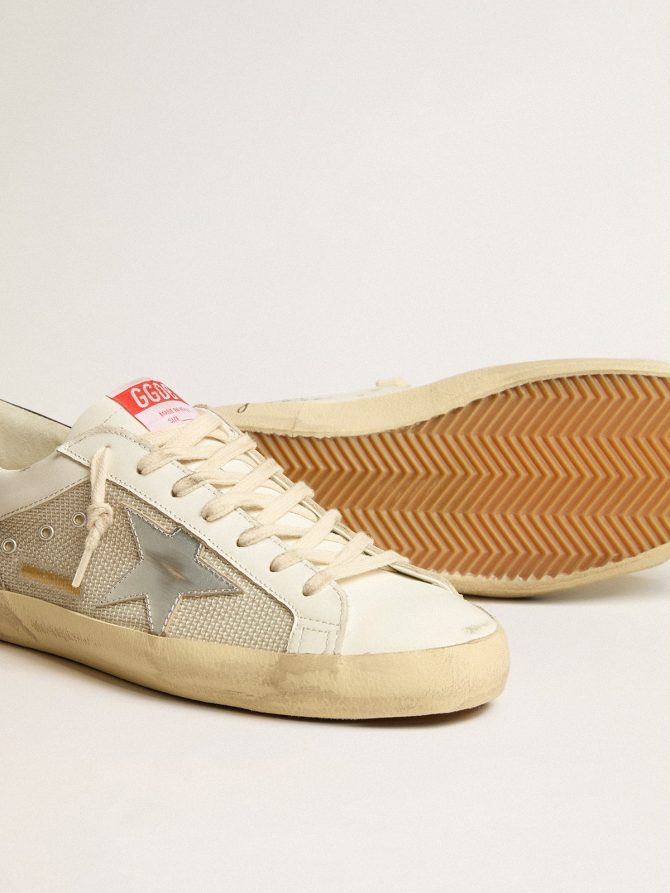Men’s Super-Star LTD in mesh and leather with silver star and blue heel tab - Image 4