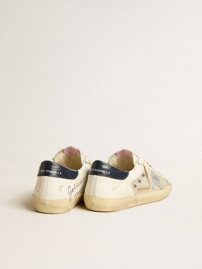 Men’s Super-Star LTD in mesh and leather with silver star and blue heel tab - Image 5