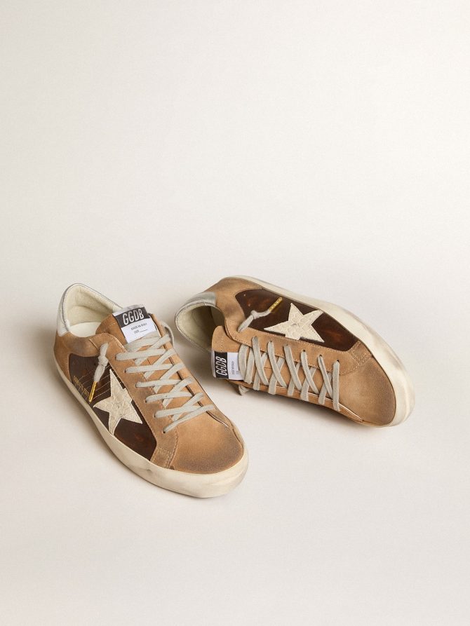 Super-Star LTD in brown leather and tobacco suede with white star - Image 2
