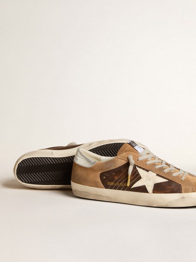 Super-Star LTD in brown leather and tobacco suede with white star - Image 3