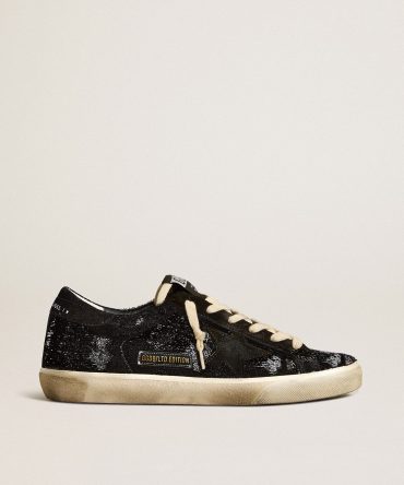 Men’s Super-Star in black velvet and suede with black suede star