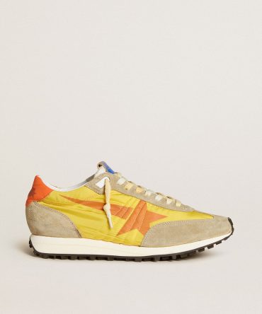 Men’s Marathon with yellow nylon upper and orange star