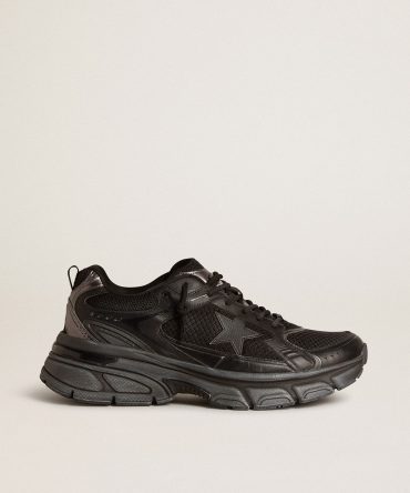 Men’s Lightstar with black leather and mesh upper and black star