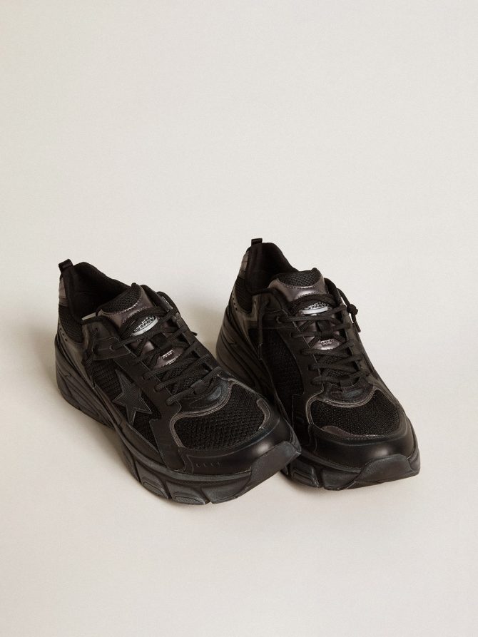 Men’s Lightstar with black leather and mesh upper and black star - Image 2
