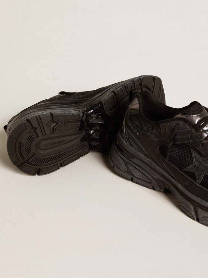 Men’s Lightstar with black leather and mesh upper and black star - Image 3