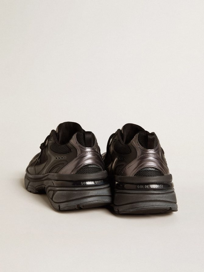 Men’s Lightstar with black leather and mesh upper and black star - Image 4