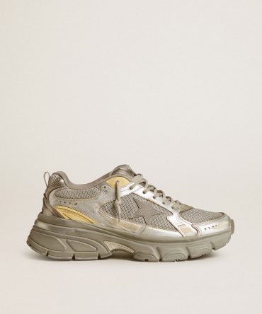 Men’s Lightstar in metallic leather and silver mesh with gray star