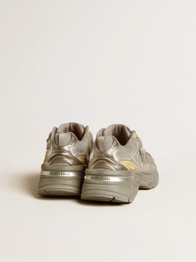 Men’s Lightstar in metallic leather and silver mesh with gray star - Image 4
