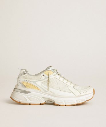 Men’s Lightstar in white leather and mesh with worn-white star