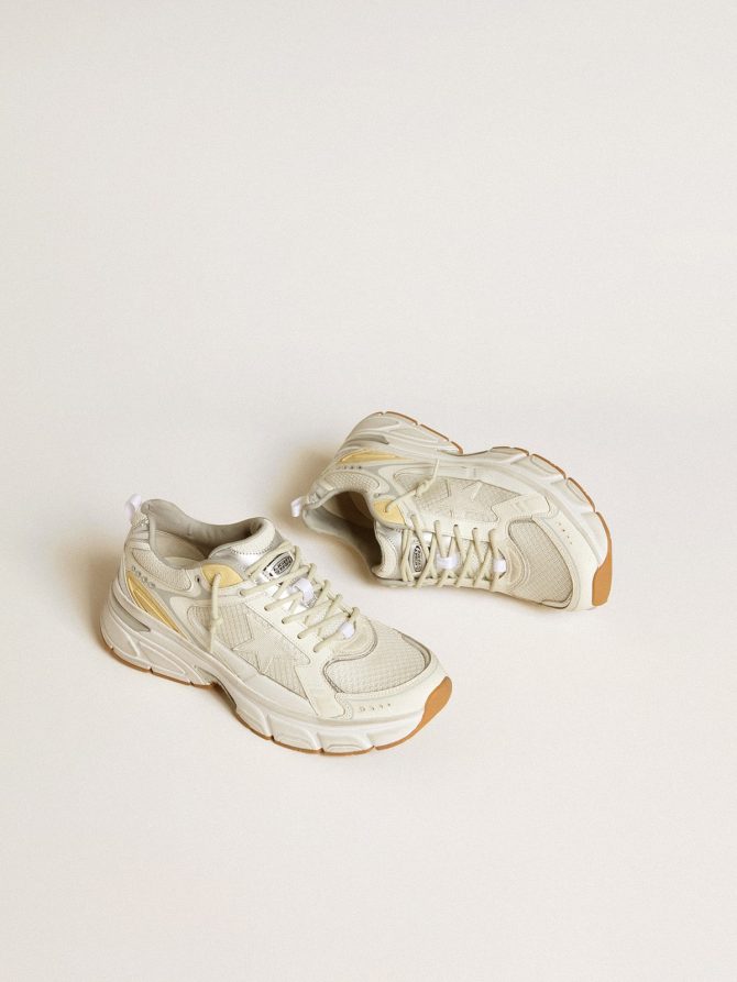 Men’s Lightstar in white leather and mesh with worn-white star - Image 2