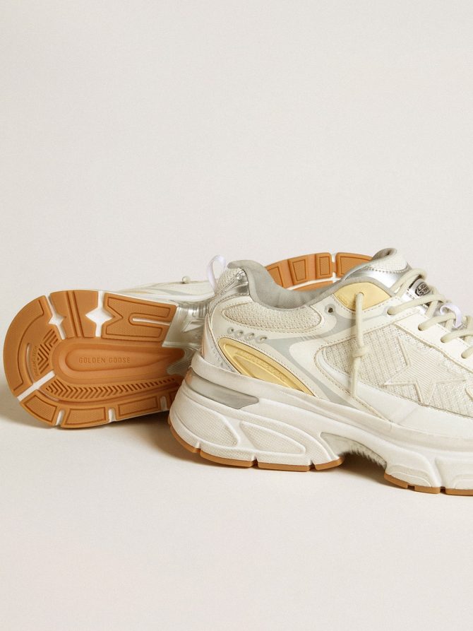 Men’s Lightstar in white leather and mesh with worn-white star - Image 3