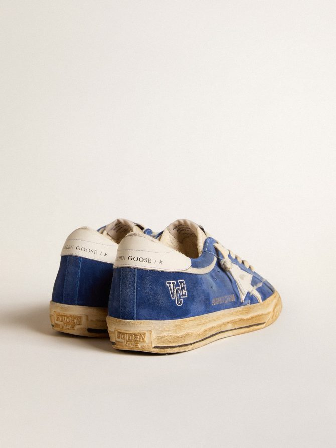 Super-Star in blue suede with white leather star and heel tab - Image 4