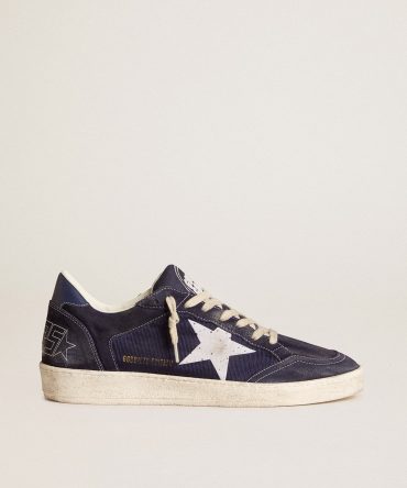 Ball Star LTD in blue suede and nylon with white star and blue heel tab