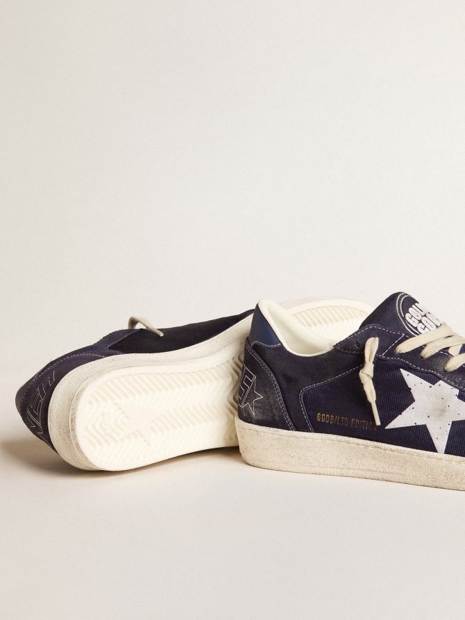 Ball Star LTD in blue suede and nylon with white star and blue heel tab - Image 3