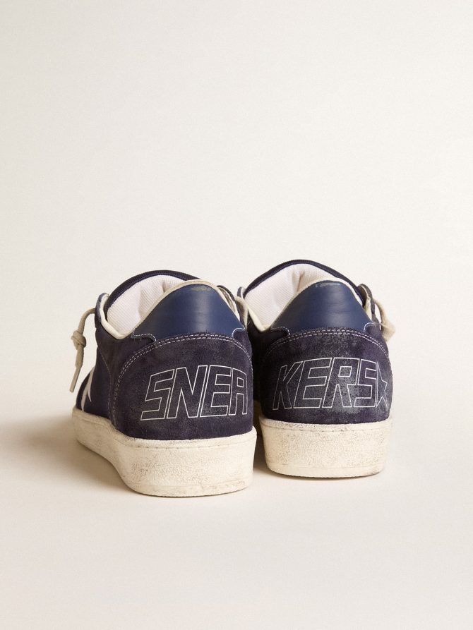 Ball Star LTD in blue suede and nylon with white star and blue heel tab - Image 4