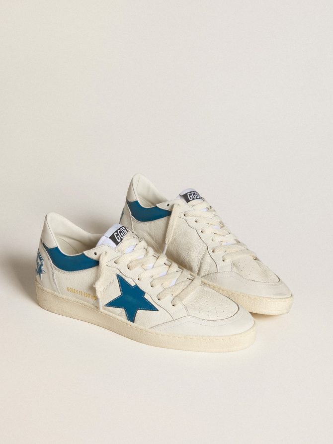 Ball Star LTD in nappa with turquoise leather star and white heel tab - Image 2