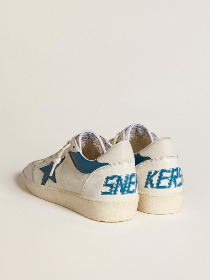 Ball Star LTD in nappa with turquoise leather star and white heel tab - Image 4