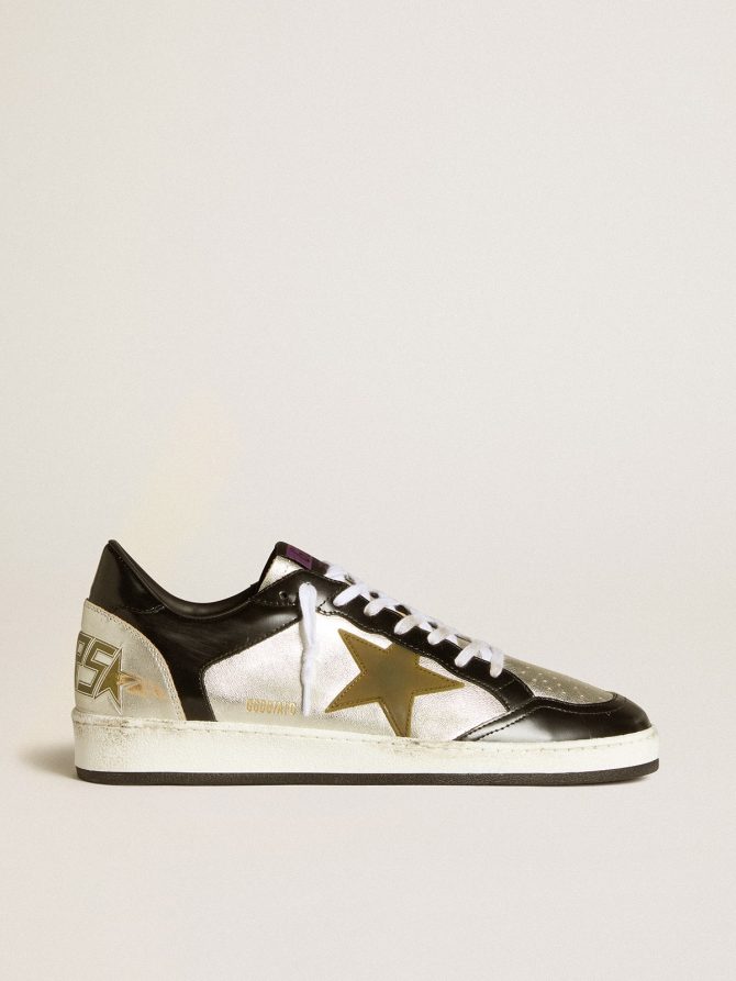 Men’s Ball Star LAB in silver leather with brown leather star and black heel tab