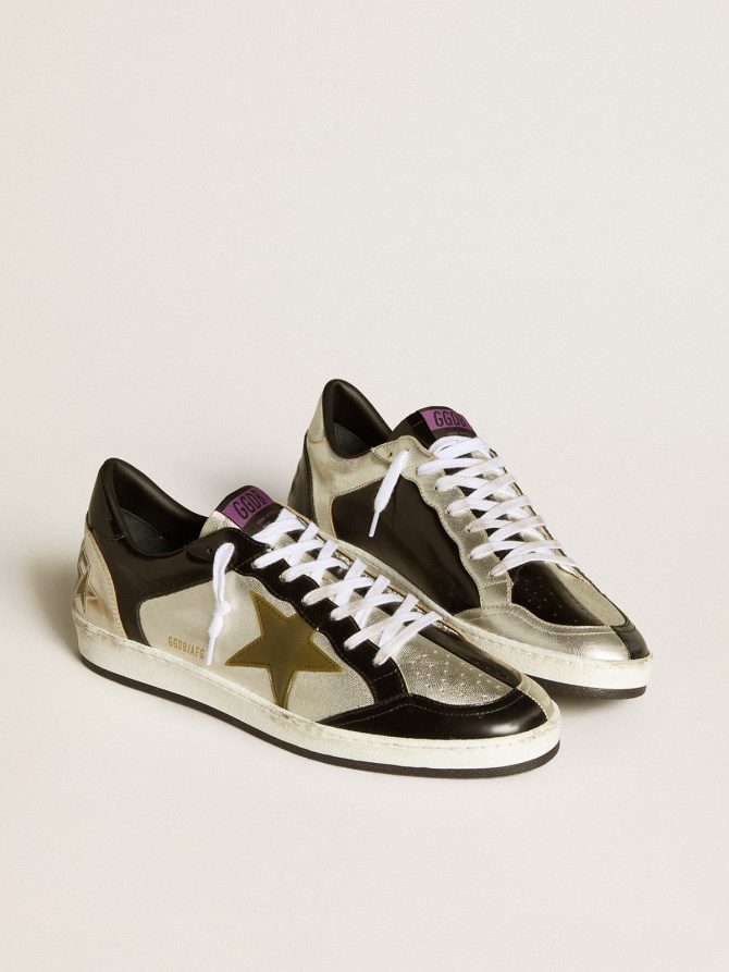 Men’s Ball Star LAB in silver leather with brown leather star and black heel tab - Image 2