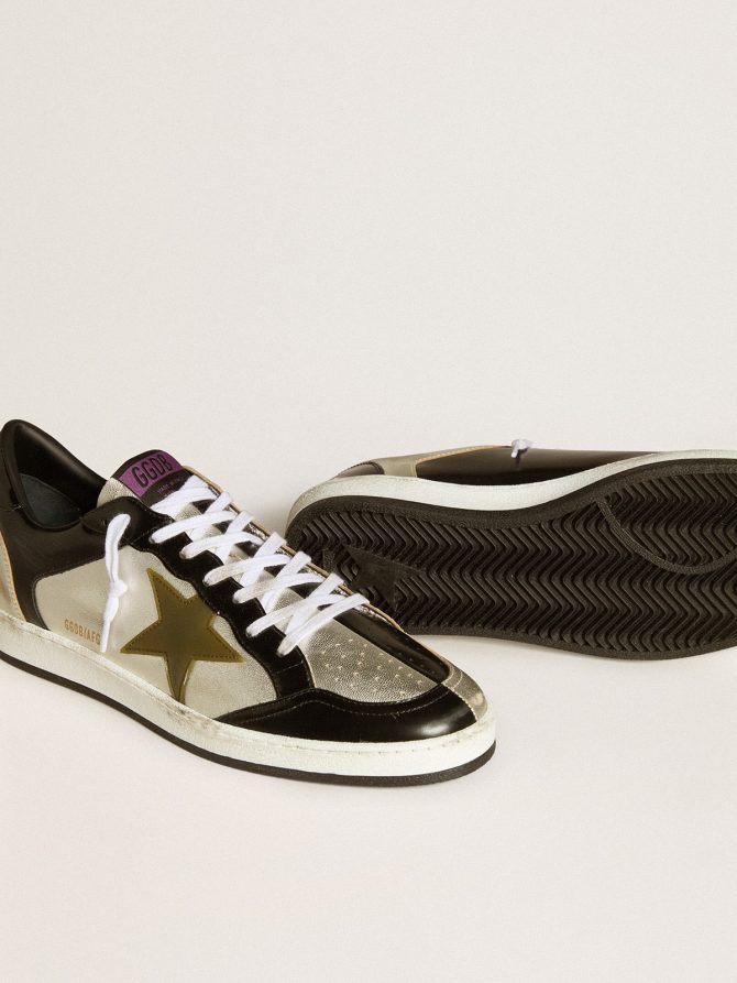 Men’s Ball Star LAB in silver leather with brown leather star and black heel tab - Image 3