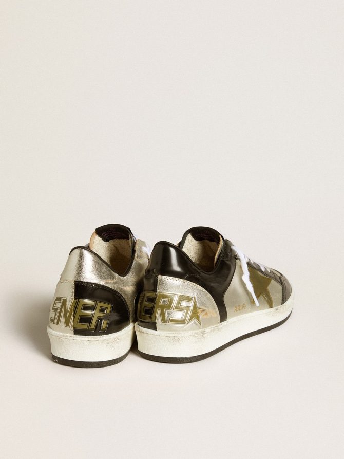 Men’s Ball Star LAB in silver leather with brown leather star and black heel tab - Image 4