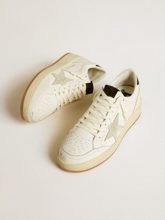 Ball Star with ice-gray suede star and glossy black leather heel tab - Image 2