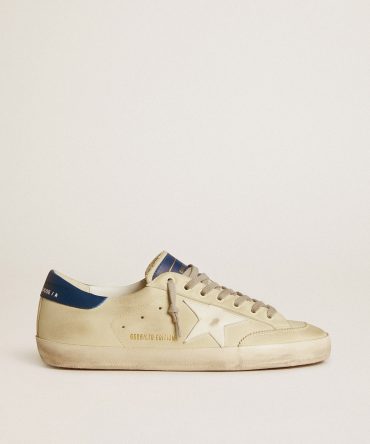 Men’s Super-Star LTD in nubuck with white leather star and blue heel tab