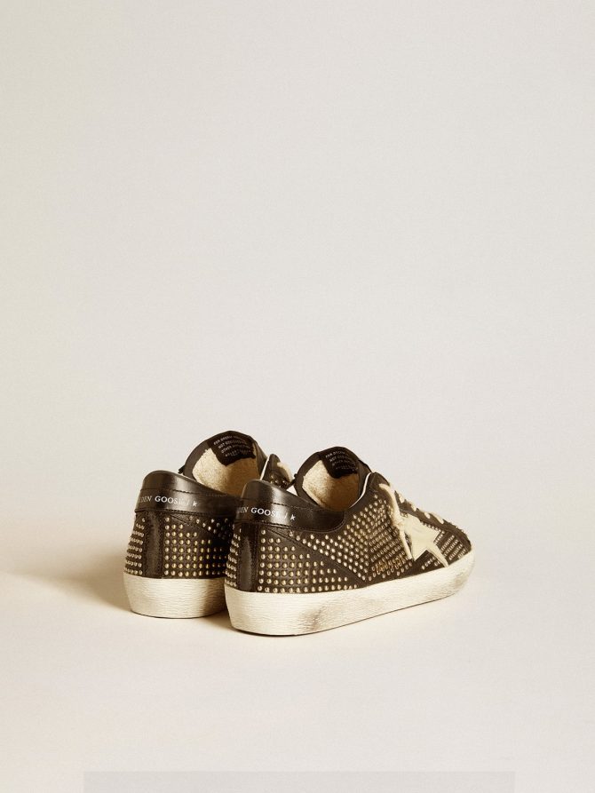 Men’s Super-Star in studded black nappa with white leather star - Image 5